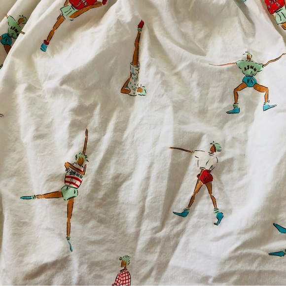 NAF NAF Paris Vintage Made in France Exercise Print Gathered Mini Skirt - Picture 10 of 10